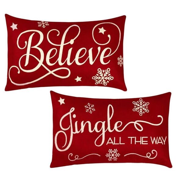 2 Pieces Christmas Pillow Covers 20 x 12 Inch‎ Xmas Throw Pillow Covers - Picture 2 of 4